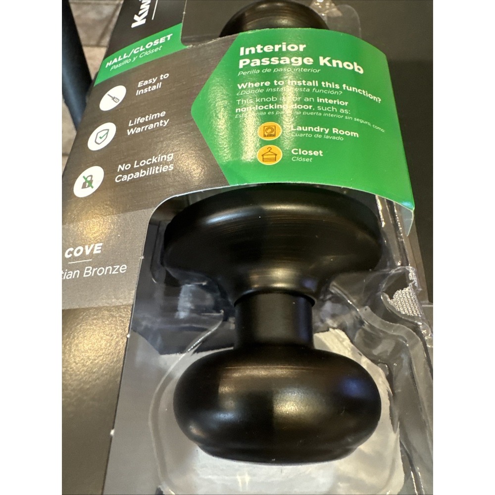 Kwikset Cove Venetian Bronze Hall‎ and Closet Door Knob